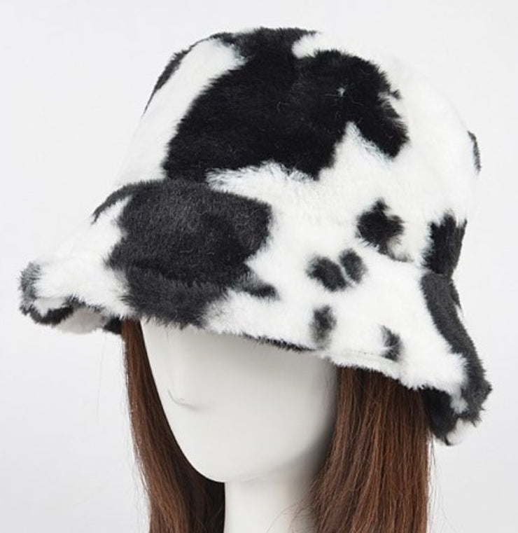 Cowprint Fur Bucket Hat